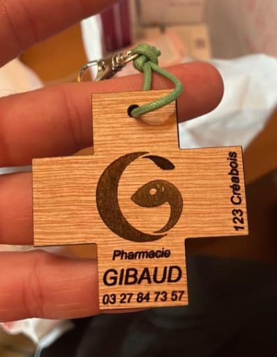Porte clé pour la pharmacie Gibaud de Landrecies (Nord)